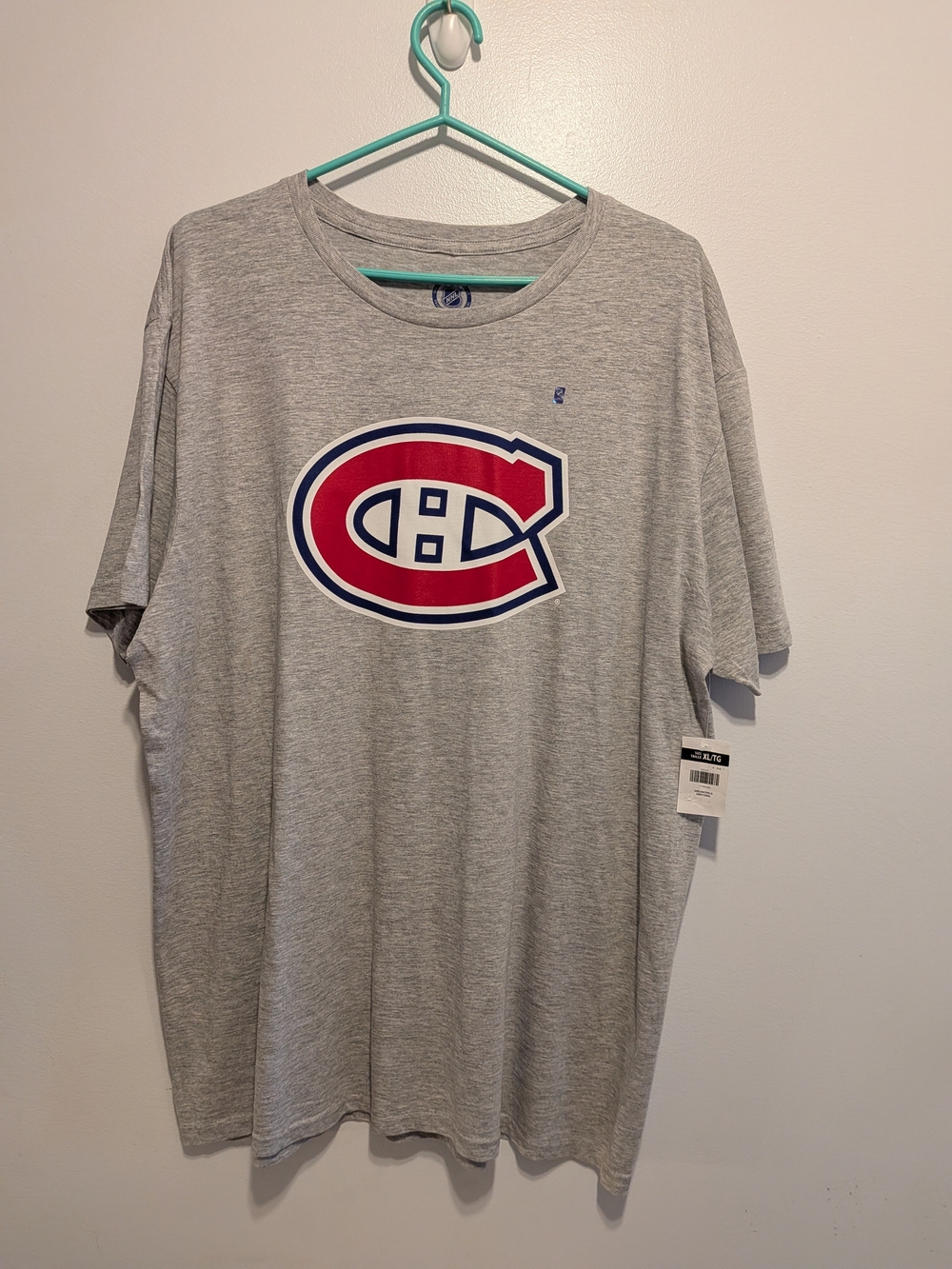 NHL Montreal Canadiens Grey T-Shirt with Red & Blue Logo